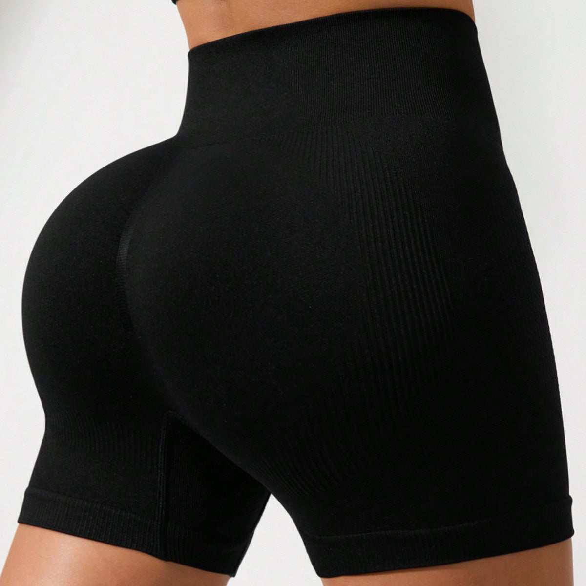 Seamless Knitted Fitness Peach-Shape 3/4-Length Leggings